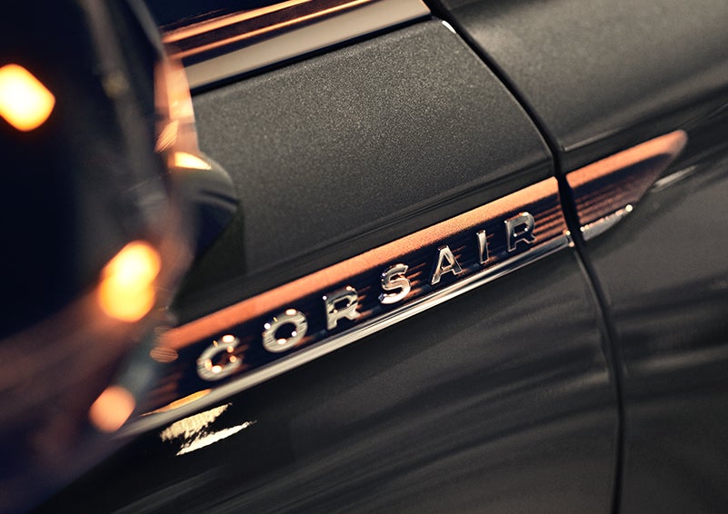 The stylish chrome badge reading “CORSAIR” is shown on the exterior of the vehicle. | Preston Lincoln in Hurlock MD