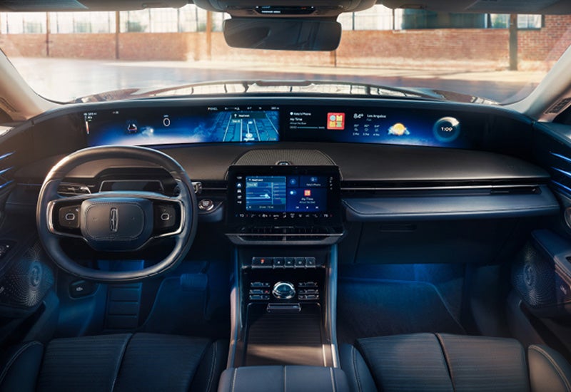 A large panoramic display is shown on the dashboard of a 2024 Lincoln Nautilus® SUV | Preston Lincoln in Hurlock MD